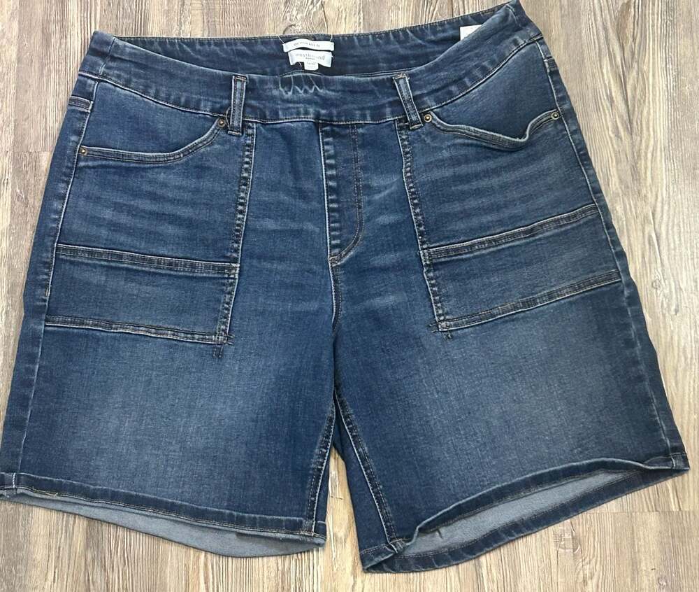 Westbound Woman The High Rise Fit Denim Utility Bermuda Shorts Size 16W